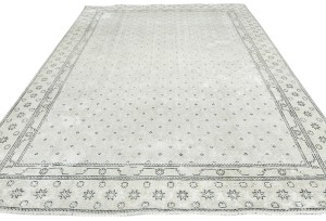 Antique Muted Floral 7'5X10'6 Distressed Vintage Oriental Rug