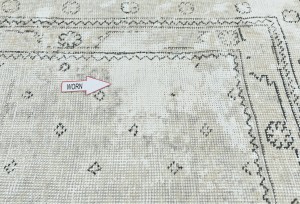 Antique Muted Floral 7'5X10'6 Distressed Vintage Oriental Rug
