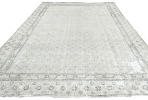 Antique Muted Floral 7'5X10'6 Distressed Vintage Oriental Rug