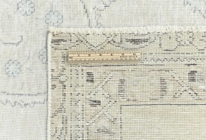Antique Muted Beige Floral 7X10 Distressed Vintage Oriental Rug