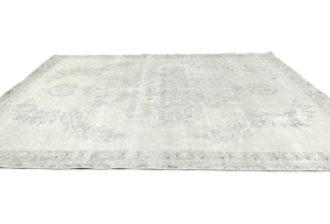 Antique Muted Beige Floral 7X10 Distressed Vintage Oriental Rug