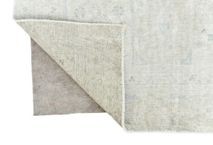 Antique Muted Beige Floral 8X11 Distressed Vintage Oriental Rug