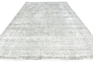Antique Muted Beige Floral 7'6X10'7 Distressed Vintage Oriental Rug