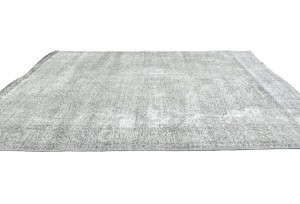 Antique Muted Beige Floral 7'6X10'7 Distressed Vintage Oriental Rug