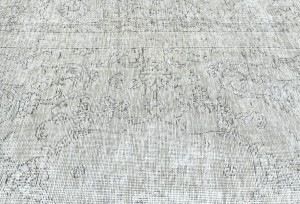Antique Muted Beige Floral 7'6X10'7 Distressed Vintage Oriental Rug