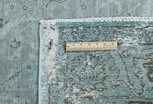 Antique Overdyed Muted Floral 6'5X9 Distressed Vintage Oriental Rug