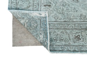 Antique Overdyed Muted Floral 6'5X9 Distressed Vintage Oriental Rug