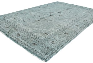 Antique Overdyed Muted Floral 6'5X9 Distressed Vintage Oriental Rug