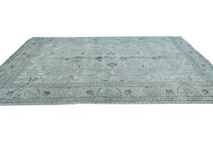 Antique Overdyed Muted Floral 6'5X9 Distressed Vintage Oriental Rug