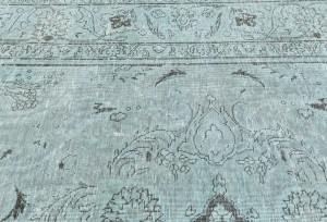 Antique Overdyed Muted Floral 6'5X9 Distressed Vintage Oriental Rug