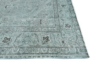 Antique Overdyed Muted Floral 6'5X9 Distressed Vintage Oriental Rug