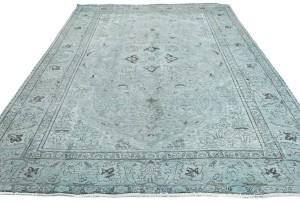 Antique Overdyed Muted Floral 6'5X9 Distressed Vintage Oriental Rug