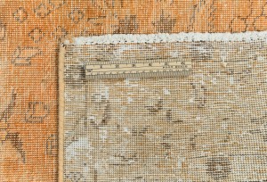 Antique Overdyed Muted Floral 6'4X9 Distressed Vintage Oriental Rug
