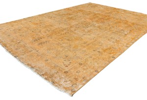 Antique Overdyed Muted Floral 6'4X9 Distressed Vintage Oriental Rug