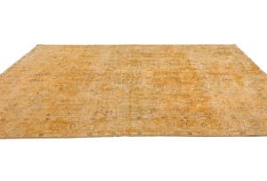 Antique Overdyed Muted Floral 6'4X9 Distressed Vintage Oriental Rug
