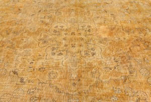 Antique Overdyed Muted Floral 6'4X9 Distressed Vintage Oriental Rug