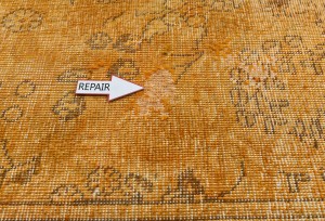 Antique Overdyed Muted Floral 6'4X9 Distressed Vintage Oriental Rug