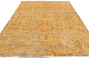 Antique Overdyed Muted Floral 6'4X9 Distressed Vintage Oriental Rug