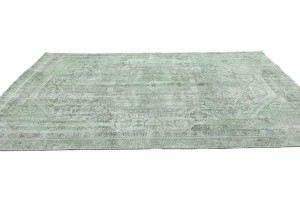 Antique Overdyed Floral 5'8X8'4 Distressed Vintage Oriental Rug