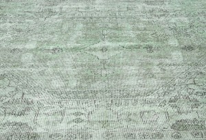 Antique Overdyed Floral 5'8X8'4 Distressed Vintage Oriental Rug