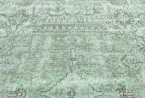 Antique Overdyed Floral 5'8X8'4 Distressed Vintage Oriental Rug