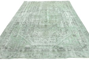 Antique Overdyed Floral 5'8X8'4 Distressed Vintage Oriental Rug