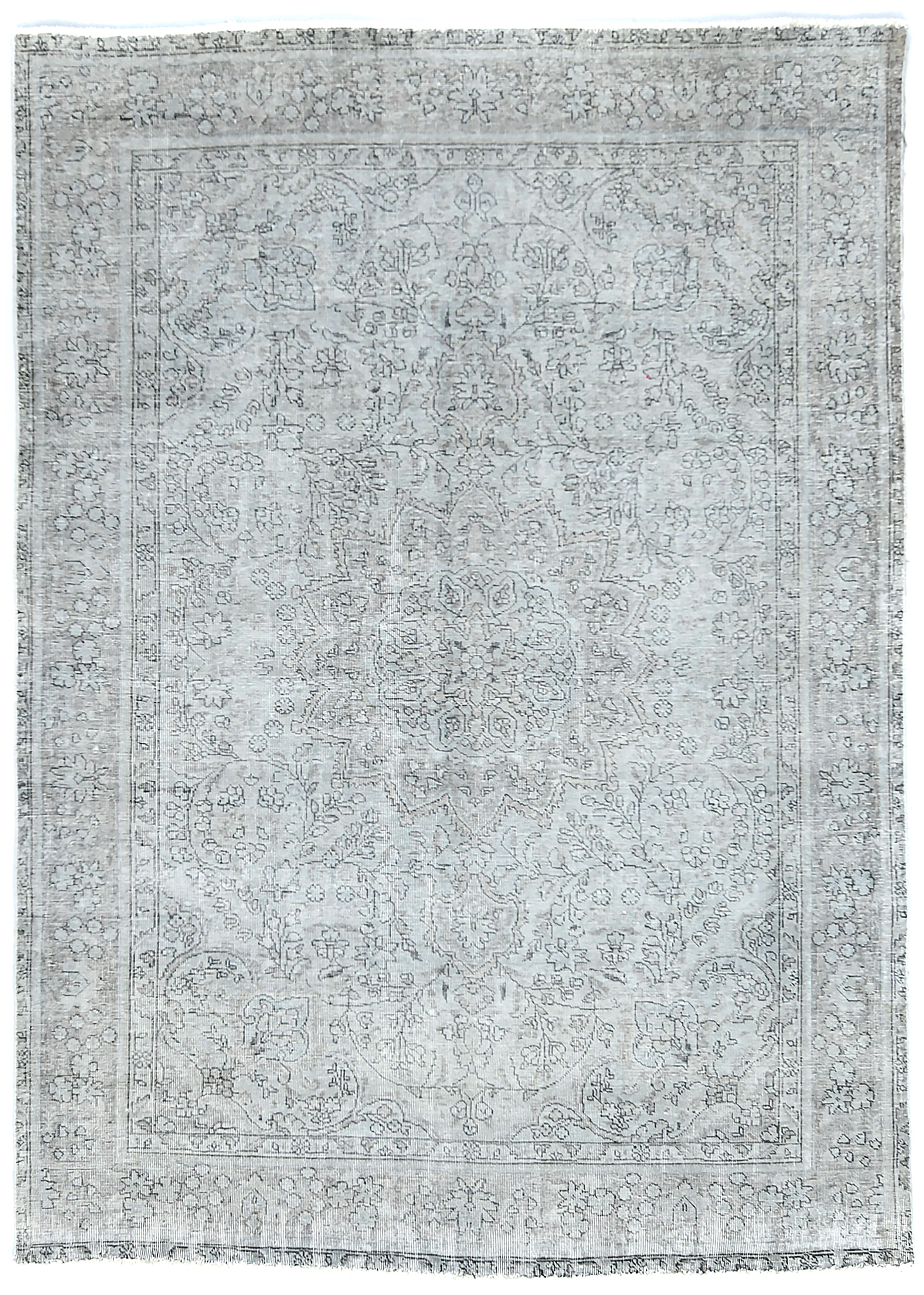 Antique Overdyed Traditional 6'7X'9 Distressed Vintage Oriental Rug