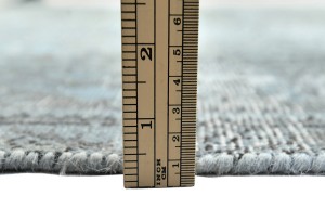 Muted Gray Antique Overdyed Traditional 6'6X'9'4 Distressed Vintage Oriental Rug