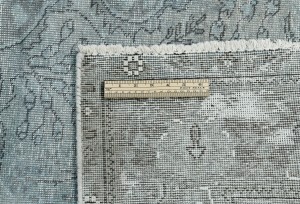 Muted Gray Antique Overdyed Traditional 6'6X'9'4 Distressed Vintage Oriental Rug