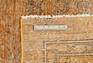 Orange Antique Overdyed Traditional 5'4X'8'5 Distressed Vintage Oriental Rug