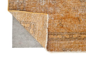 Orange Antique Overdyed Traditional 5'4X'8'5 Distressed Vintage Oriental Rug