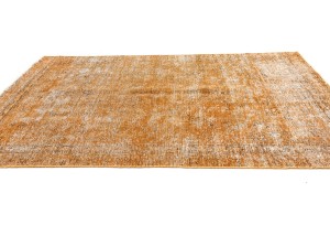 Orange Antique Overdyed Traditional 5'4X'8'5 Distressed Vintage Oriental Rug