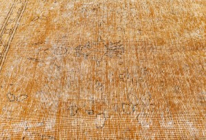 Orange Antique Overdyed Traditional 5'4X'8'5 Distressed Vintage Oriental Rug