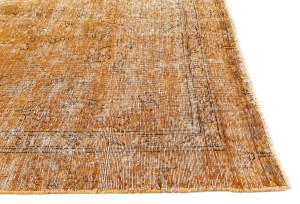 Orange Antique Overdyed Traditional 5'4X'8'5 Distressed Vintage Oriental Rug