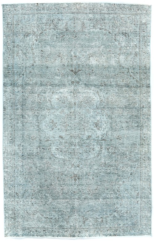 Blue-gray Antique Overdyed Traditional 5X9 Distressed Vintage Oriental Rug