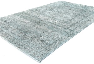 Blue-gray Antique Overdyed Traditional 5X9 Distressed Vintage Oriental Rug