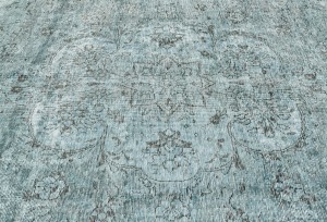 Blue-gray Antique Overdyed Traditional 5X9 Distressed Vintage Oriental Rug