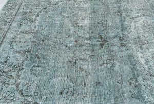 Blue-gray Antique Overdyed Traditional 5X9 Distressed Vintage Oriental Rug