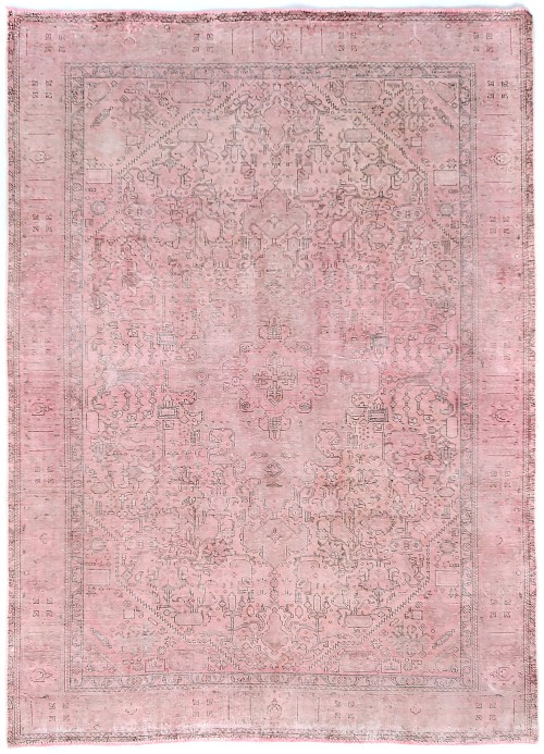 Antique Overdyed Traditional 6'5X9 Distressed Vintage Oriental Rug