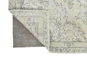 Muted Beige Antique Floral Traditional 5X8 Distressed Vintage Oriental Rug
