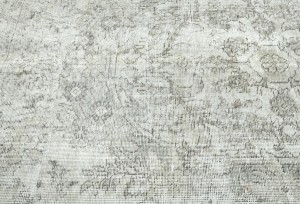 Muted Beige Antique Floral Traditional 5'6X6'7 Distressed Vintage Oriental Rug