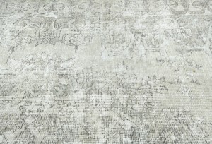 Muted Beige Antique Floral Traditional 5'6X6'7 Distressed Vintage Oriental Rug