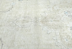 Muted Beige Antique Floral Traditional 6X9 Distressed Vintage Oriental Rug