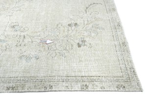 Muted Beige Antique Floral Traditional 6X9 Distressed Vintage Oriental Rug