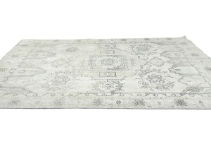 Muted Beige Antique Floral Traditional 6X9 Distressed Vintage Oriental Rug