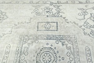 Muted Beige Antique Floral Traditional 6X9 Distressed Vintage Oriental Rug