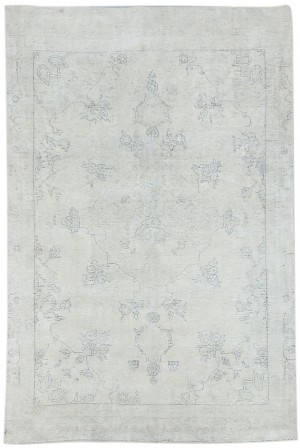 Muted Beige Antique Floral Traditional 7X10 Distressed Vintage Oriental Rug