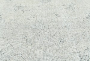 Muted Beige Antique Floral Traditional 7X10 Distressed Vintage Oriental Rug