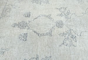 Muted Beige Antique Floral Traditional 7X10 Distressed Vintage Oriental Rug