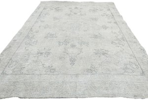 Muted Beige Antique Floral Traditional 7X10 Distressed Vintage Oriental Rug